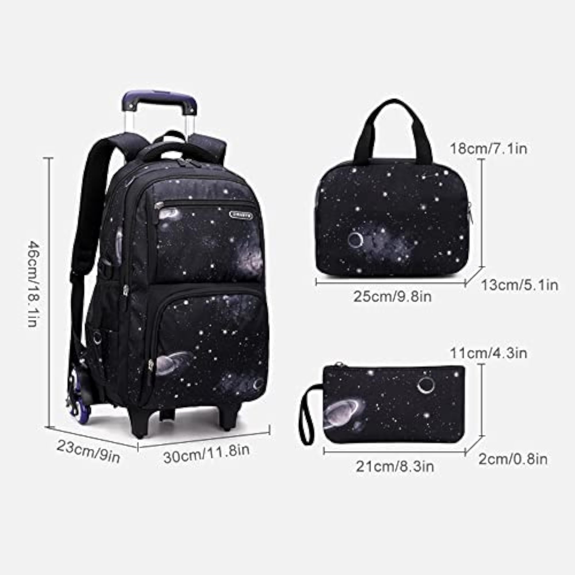 Kids Rolling Backpack for Boys and Girls, Wheeled School Bag