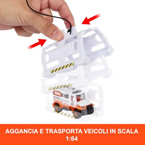Matchbox Helikopter ratunkowy, duży helikopter i ambulans | Helikopter-zabawka zmienia się w stację ratunkową, ma ręczni