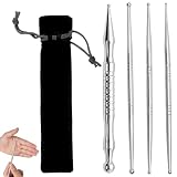 4 Stück Akupunkturstift Set mit Aufbewahrungsbox, Edelstahl Akupressur Stäbe für Muskelentspannung und Triggerpunkt-Behandlung, Tragbare Narbenpflege und Wellness-Anwendung