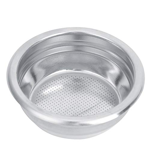 Coffee Filter Basket, 58mm Single/Double Porous Filter Bowl Basket, Semi-Automatic Coffee Machine Bottomless Handle Filter for Household, Milk Tea Shop, Coffee Shop(Double)