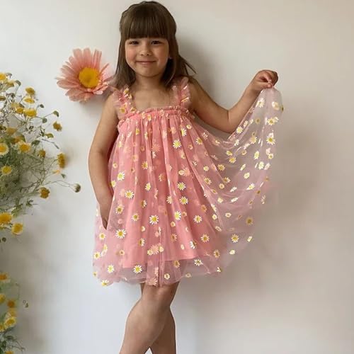 Image of TotzTouch Baby Girls Dress | Frock Cami Strap Flared Printed Net Sleeveless Gown 3 Set (Baby Blue, Pink, Green) Light Weight Age Newborn to 4 Years