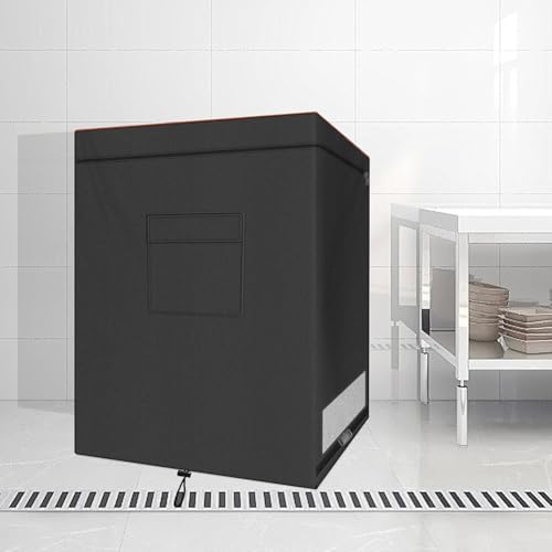 Schwarze Gefrierschrank-Abdeckung, Gefriertruhe, wasserdicht, 210D-Oxford-Schutzabdeckung für Kühlschrank, 71,12 x 58,42 x 86,36 cm