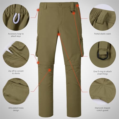 BASSDASH Men's Quick Dry Convertible Cargo Pants - $29.98 - Image 6
