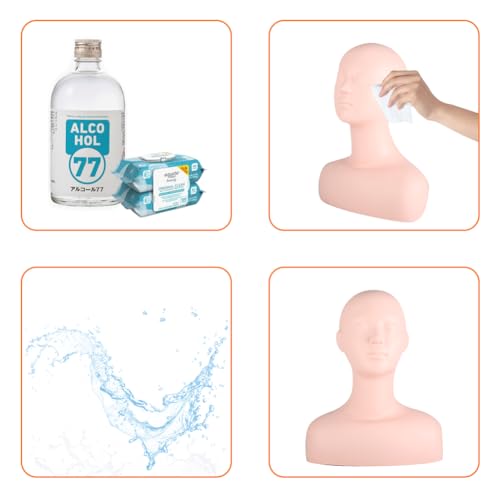 Lwuey Schaufensterpuppe Kopf mit Schultern, Weicher Mannequin Head Mützen Kopfhörer Ästhetik Perückenkopf Display Haar Hut Maske Brille Perücke Schmuck Kosmetik Massage Trainingskopf Schaufenster