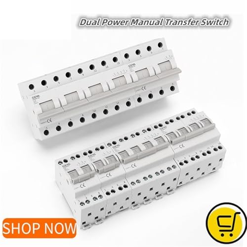 Interrupteur de transfert manuel GYHO8 2P 100A pour rail DIN - 3