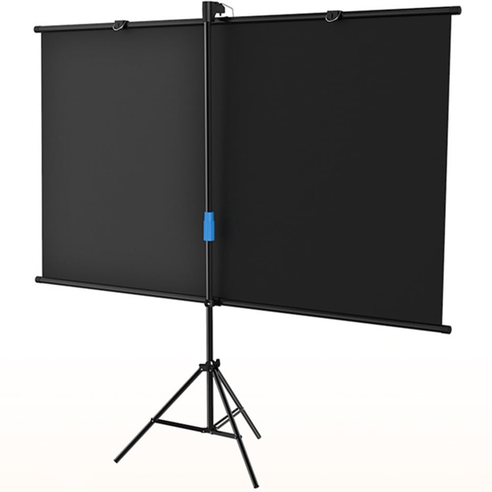 Écran de Projection Portable sur Pied, 60/72 Pouces, avec trépied, Enroulable, for intérieur et extérieur(72 inch)
