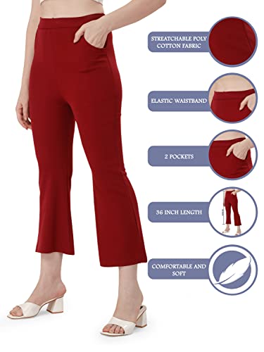 Image of Mehrang Women's Yoga Dress Pants Stretchy Work Slacks Business Casual Office Straight Leg /Boot-Cut Elastic Waist Regular Fit Trouser Pant