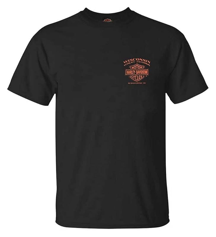 Camiseta Harley-Davidson Eagle Piston masculina de algodão preta, gola careca e manga curta, tamanho 5X-Grande, código 30291135