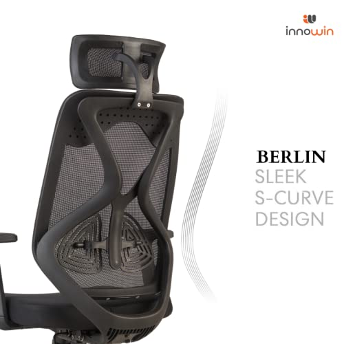 Image of INNOWIN Tokyo Office Chair,High Back Mesh Ergonomic Home Office Desk Chair with 3 Years Warranty, Adjustable Armrests,Adjustable Lumbar Support,Tilt Lock Mechanism (Black)
