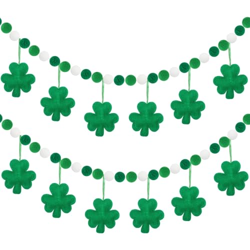 Jansun 2 Pcs 13.12Ft St. Patrick's 3D Felt Shamrock Day Garland by Jansun - Used condition - US$9.59