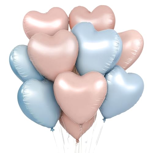 CAIJ Globos de helio con forma de corazón, 24 unidades, globos de helio de 18 pulgadas, globos rosados para bodas, globos de helio de corazón, cumpleaños, día de San Valentín, compromiso, día de la