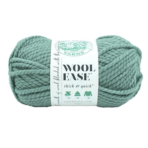 Lion Brand Yarn Wool-Ease Thick & Quick, Super Bulky Wool Blend Yarn for Knitting, Crochet, and Crafts, Succulent, 1 Pack