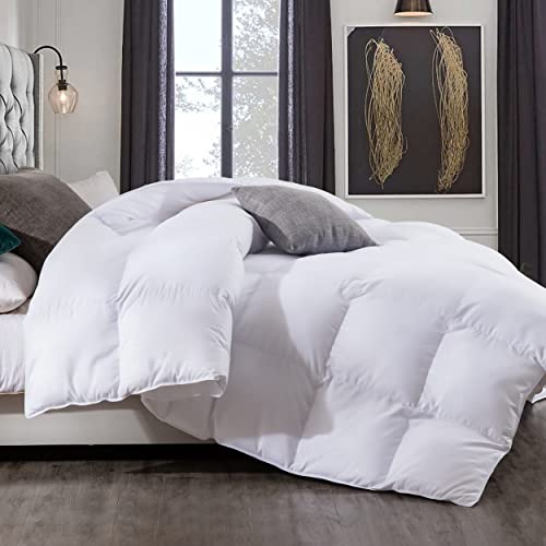 Saisier White Comforter Queen Size Bed All Season Quilted Down Alternative Bedding Comforters, Soft Duvet Insert with Corner Tabs,Breathable Microfiber Duvet,Lightweight&Medium Warmth(90x90 inches)