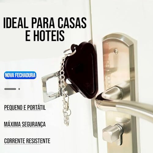 Trava de Porta Portátil, Fechadura para Viagem, Fechadura de porta de Hotel, Fechadura para AIRBNB,