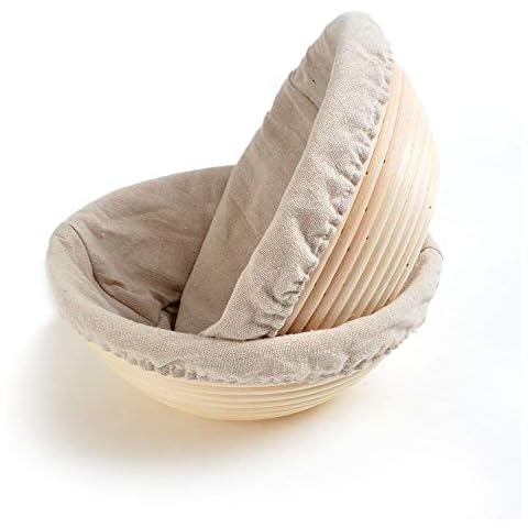Pack of 2 Rattan Bread Proofing Baskets Cover