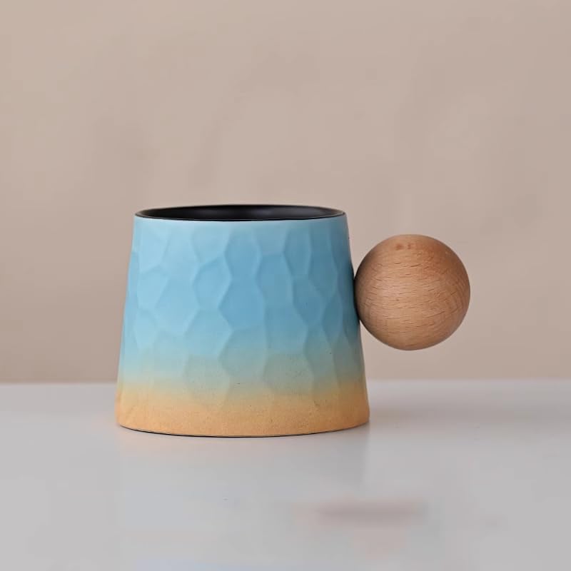 Japanese Coffee Cup Set with Saucer Retro Ceramic Mug-Pink1