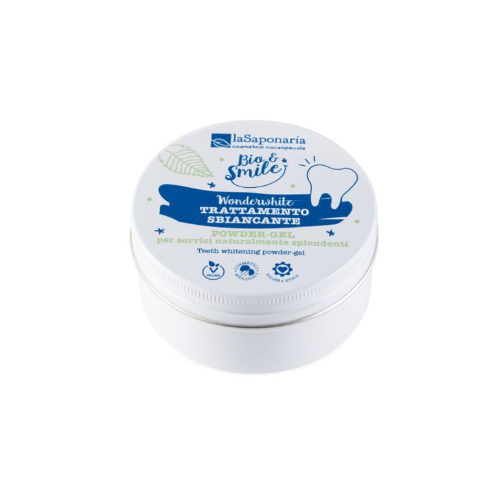 La Saponaria | WonderWhite – Polvo Blanqueador Dental Natural con Acción Antimanchas, Tratamiento natural para los dientes con una fuerte acción blanqueadora, 50gr