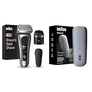 Braun Series 9 PRO+ Electric Shaver, 5 Pro Shave Elements & Precision Long Hair Trimmer, & Powercase, compatible with Series 8 and 9 Electric Shavers, charges for up to 6 weeks