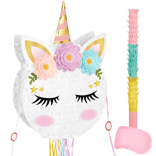 WERNNSAI Foldable Unicorn Piñata, Pink Unicorn Birthday Party Supplies