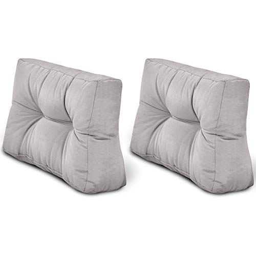 Beautissu® Palettenkissen ECO Style 2-tlg Rückenkissen 120x40x10-20 cm Palettenauflage in Hell-Grau Palettenpolster - 3