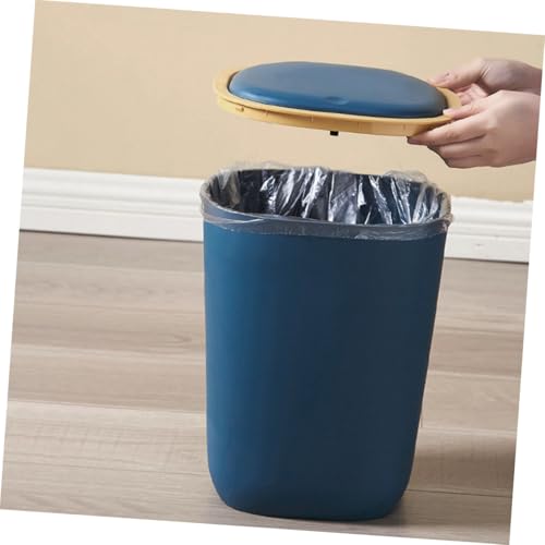 Caneca con tapa rectangular para basura 1.2 lb azul miniatura 5
