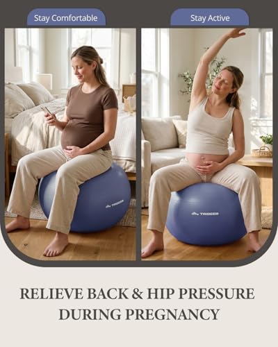 Image of Trideer Exercise Ball, Stability Yoga Ball for Physical Therapy, Active Sitting, Pregnancy & Birth Labor Prep, Core Strength, Balance Training, Posture Improvement and Daily Stretching, 55 /65 /75cm