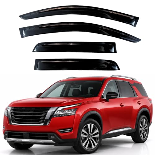 Image of KPY Rain Guards Fit for 2022-2026 Nissan Pathfinder, Out-Channel Window Visors Vent Wind Deflectors 4PC, Car Accessories for 22-26 Pathfinder