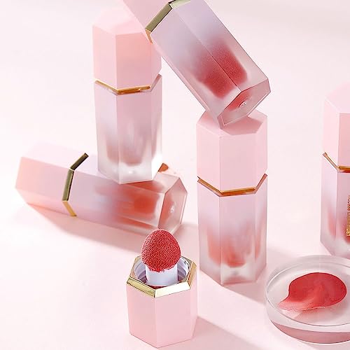 Cream Matte Dewy Liquid Blush Stick Set Velvet Texture Natural Long-Wearing Lightweight Smooth And Delicate Waterproof And Sweat Proof Creates A Dewy Natural Finish For Cheeks Eyes Lips-Pink #TOP6