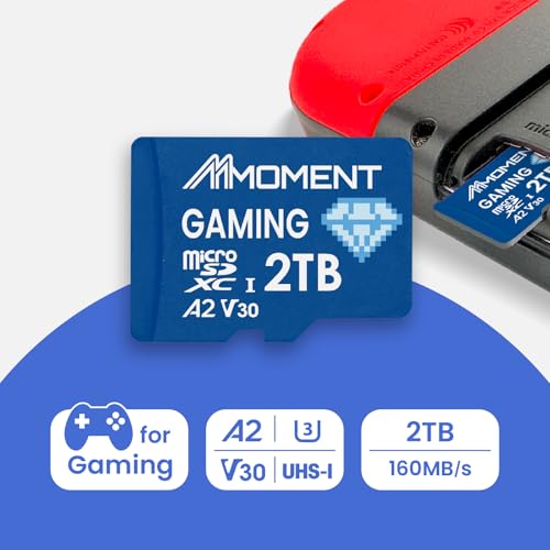 Image of MMOMENT MM23 PRO 2TB microSDXC Card for Gaming | A2 V30 U3 | Read Up to 160MB /s, Write Up to 130MB /s | Handheld Gaming Devices