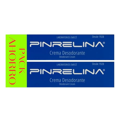 Pinrelina Crema Desodorante Pack Ahorro (2 Unidades) – Tratamiento para Mal Olor de Axilas Pies Ingles y Exceso de Sudoración – Larga Duración y Máxima Eficacia
