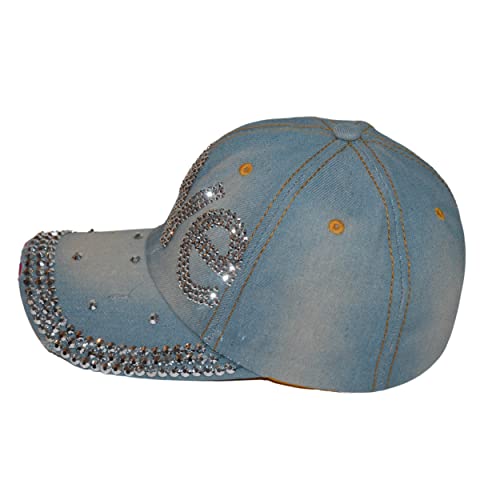 Popfizzy Bling Love Cap For Women, Rhinestone Love Hat, Bedazzled Baseball Caps, Fancy Bejeweled Hats, Distressed Denim Hat, Bling Gift For Women #TOP7