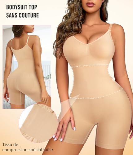 Bafully Body Gainant Femme Ventre Plat Invisible Gaine Amincissante Sculptant Shapewear Bodysuit Combinaison Sans Couture – vue 2