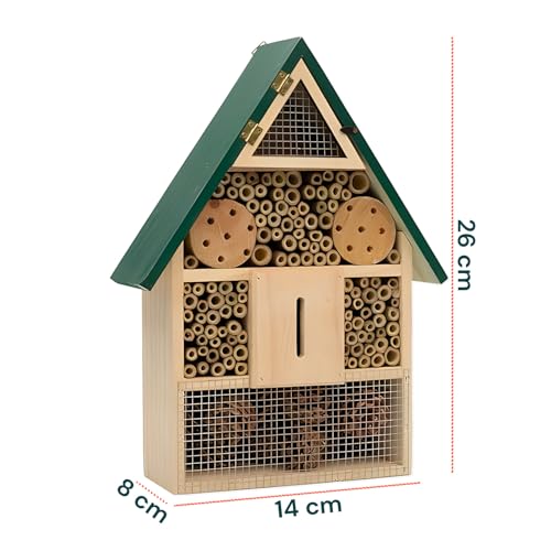 Wintem - Insektenhotel aus natürlichem Bambusholz für den Garten, Schutz für Bienen, Marienkäfer und Schmetterlinge, wetterfest