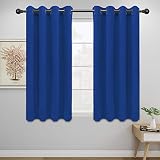 Picture of Easy-Going Blackout Curtains for Bedroom, Solid Thermal Insulated Grommet and Noise Reduction Window Drapes, Room Darkening Curtains for Living Room, 2 Panels (52x46 in,Classic Blue)
