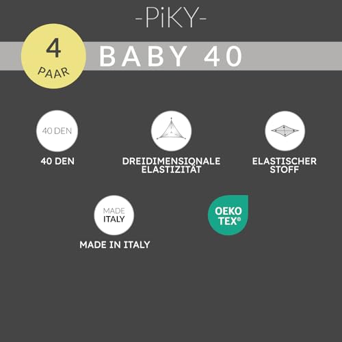 PIKY PACK 4 Paar Babystrumpfhosen, Mikrofaserstrumpfhosen für Babys, Babystrumpfhosen 40 Denier, 3-24 Monaten, Made in Italy (DE/NL/SE/PL, Alter, 18 Monate, 2 Paar Weiß + 2 Paar Rosa)