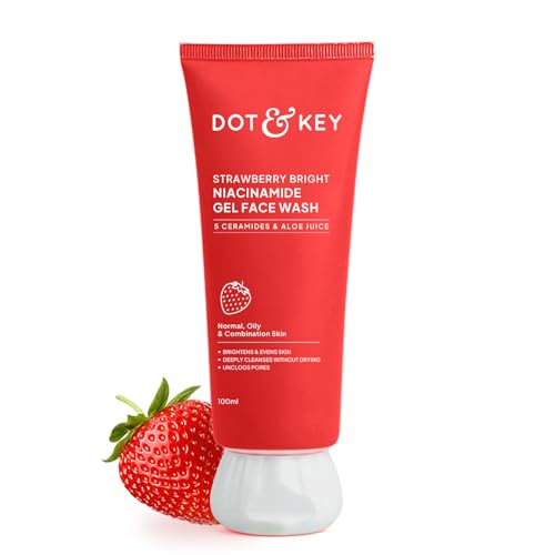 Image of Strawberry Bright Niacinamide Gel Face Wash, Non-Drying Formula, Brightens & Smoothes, Evens Skin Tone, Reduces Excess Oil, Unclogs Pores, Deeply Cleanses, For Oily & Combination Skin