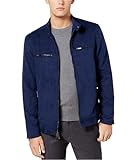 Ryan Seacrest Mens Faux Suede Jacket, Blue, X-Large