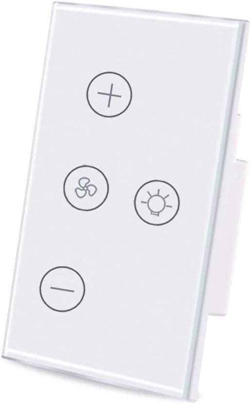 FAROOT Smart Fan Light Switch In-Wall WiFi Ceiling Fan Touch Switch APP Remote and Speed Control Timer Function Compatible with Alexa, Google Home