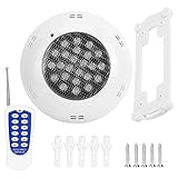 Lampada per piscina a LED 24W, 24 LED IP68 impermeabile RGB Applique da parete subacquea con telecomando, luci a parete Decor per piscina, fontana, cortile, illuminazione del paesaggio AC 12V