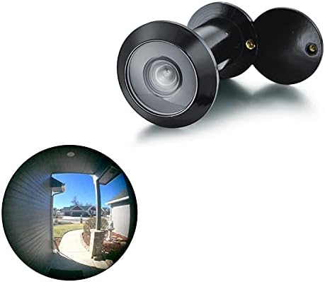 TOGU TG2614YG-MBC Solid Brass UL Listed 220-degree Door Viewer with Heavy Duty Privacy Cover for 1-3/8" to 2-1/6" Doors, Matt Black Finish