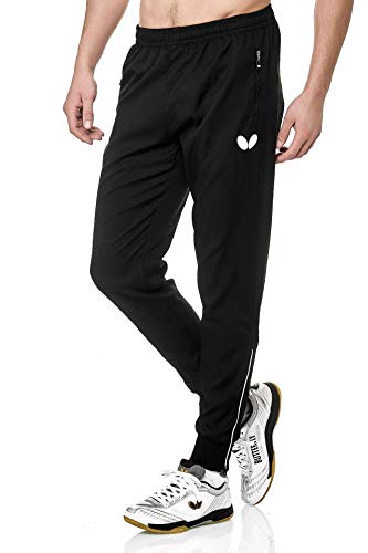 Butterfly Unisex Kosay Tracksuit - Athletic, Breathable, Sports, Table Tennis Warm-Up Jacket Or Pants - Pants, Black, L #TOP3