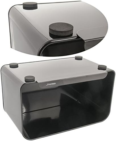 Elegant trendy bread bin with wooden lid (cutting board). Black