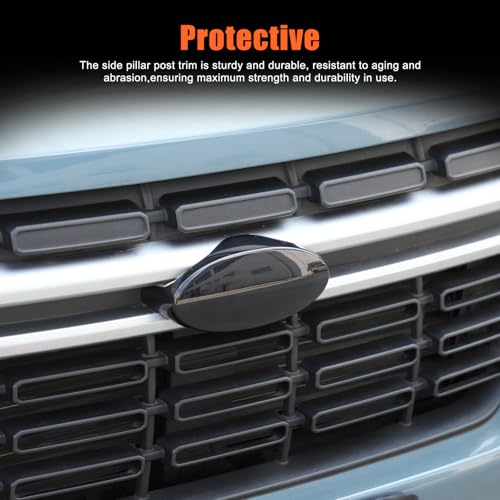 Image of Car Front Rear Tailgate Logo Frame Cover Trim Emblem USA Flag Sticker for Ford Maverick 2022-2024 Logo Emblem Decoration Cover (Grey-Front and Back)
