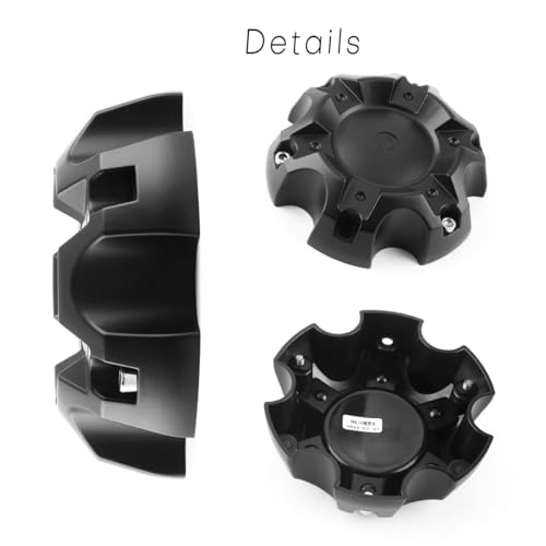 GTownWorks 5.55in Wheel Center Caps for Ballistic Center Hubcaps, 4 Pack Black Center Cover Replacement, 6 lugs