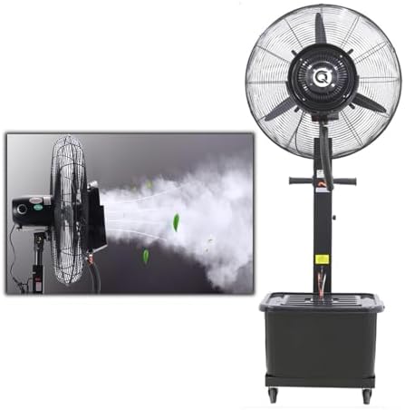 Heavy Duty Oscillating Misting Fan - Industrial-Grade 110V Outdoor Pedestal Fan with 3 Speeds & 11 Gallon Water Tank, Perfect for Patios, Restaurants, Garages, Gyms, Workshops (650mm Adjustable)