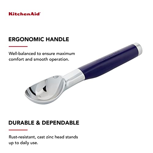 KitchenAid Colher clássica de sorvete, 21 cm, azul cobalto
