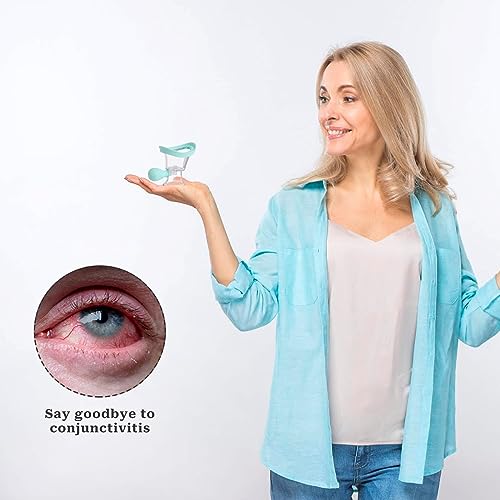 Eye Wash Kit,Silicon Eye Wash Cup Eye Cleaner Supplies Manual Air Pressure Eye Cleaning Cup Tool Eye Wash Bottle Portable Eye Care Device for Soothing Tired Eyes Clean Eye Dust Makeup Irritants (Blue)