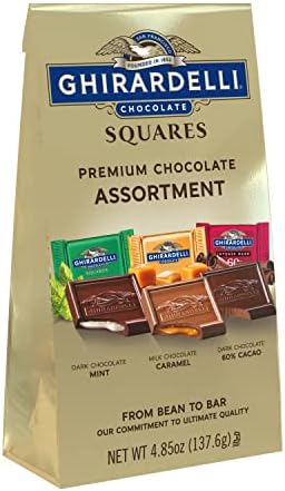 GHIRARDELLI Premium Assorted Chocolate Squares, Chocolate Assortment, 4.85 Oz Bag (Pack of 6)