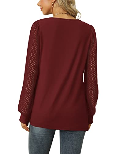 Jescakoo Lace Blouses For Women Dressy Tops For Women Christmas Red Xl #TOP3