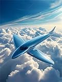  Diamond Painting Aeroplano cielo Diamond Painting Kit Completo Round Perline Passatempo per Adulti Pittura Diamante, 80x120cm Diamantini Art Bambini Kit Pittura per Decorazione Pareti Domestiche k-98